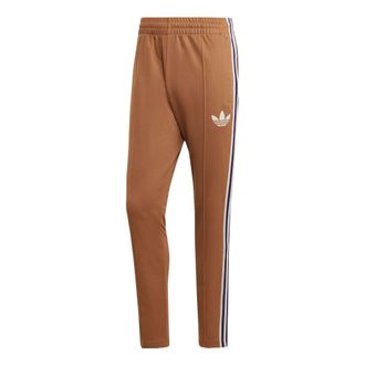 adidas Striped Tp Side Printing Straight Pants Asia Sizing Brown IB3430