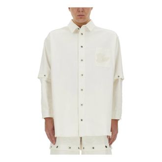 Off-white 90s Logo Overshirt - Heren - Casual Overhemden - Wit - M - Katoen - Overhemden