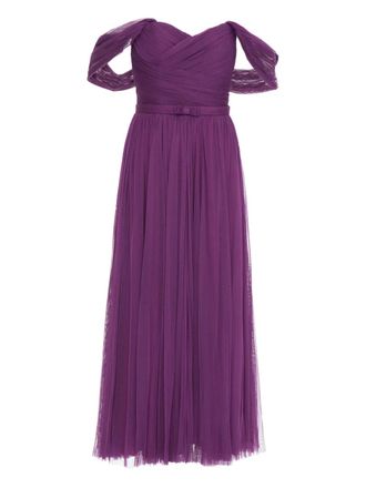 Ana Radu off-shoulder midi dress - Purple