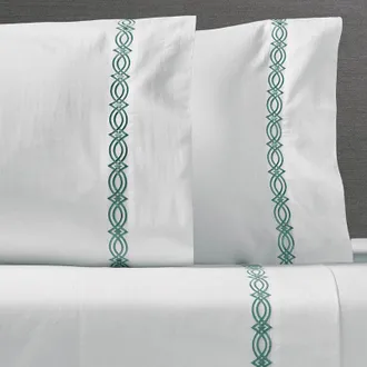 Frontgate Set of 2 Frontgate Resort Collection Diamond Lattice Sateen Pillowcases - Juniper, Standard - Frontgate