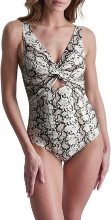 DKNY Twist Keyhole One-Piece Swimsuit in Cobra Off at Nordstrom Rack, Size X-Large