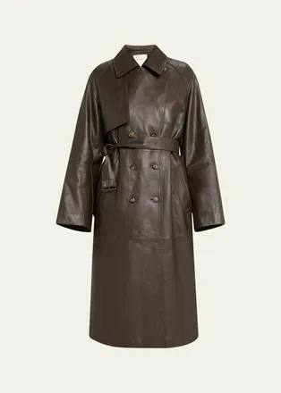 Vince Leather Trench Coat