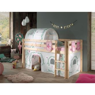 Les Tendances Les Tendances - Cama De Media Altura 90x200 Con Somier Y Funda Birdy Vipack Pino - Madera