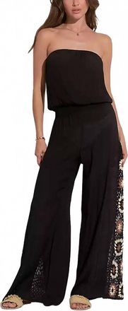 Elan Strapless Jumper With Crochet Detail In Black