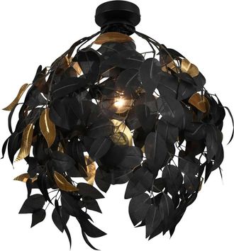 Trio Leuchten L&uacute;zete - Plaf&oacute;n De Techo 1 Luz &Oslash; 38cm Hojas Negras