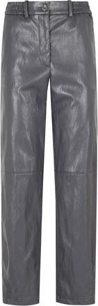 Herno Kunstleren Broek - Dames - Straight fit broeken - Grijs - XS - Leer - Broeken