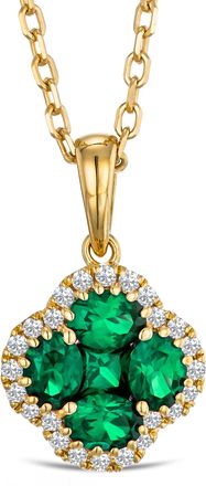 The Diamond Store Alegria Lab Emerald Pendant 0.75ct in 18k Gold Vermeil