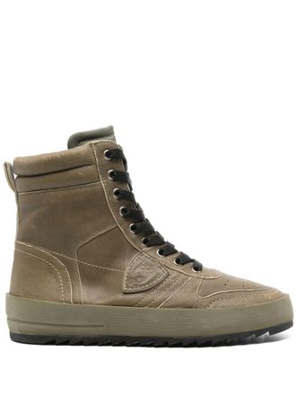Philippe Model Nice hi-top sneakers - men - Goat Skin/Fabric/Calf Leather/Rubber - 40 - Green