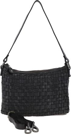 Ashwood Leather Womens Incanto Infinito Vintage Woven Shoulder Bag - Dark Grey - One Size