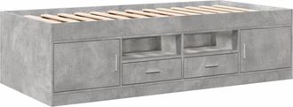 vidaXL Daybed with Drawers without Mattress Concrete Grey 100x200 cm Vidaxl