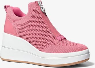 Michael Kors Emmy Mesh Zip-Up Wedge Trainer