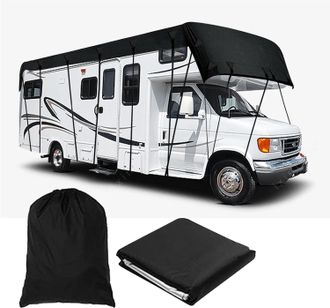 OEM Funda Para Caravanas Y Autocaravanas, Tejido Oxford 210d, Protecci&oacute;n De Techo Para Furgonetas Camper, Color Negro (6,5 X 3 M)