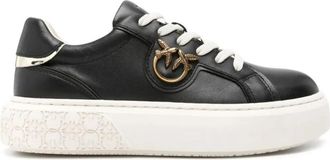 Pinko Yoko 01 Sneaker - Dames - Sneakers - Zwart - 39 EU - Leer - Schoenen