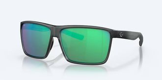 Costa Unisex Rincon Polarized Sunglasses In Matte Smoke Crystal Frame Green Mirror