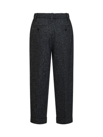 Brunello Cucinelli Womens Trousers Donegal Wool Black Virgin