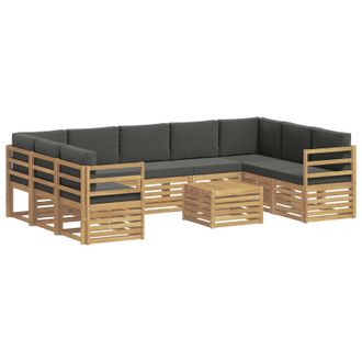 vidaXL Conjunto De Sof&aacute;s De Exterior 10 Uds. Blanco Y Antracita Vidaxl