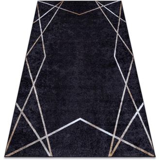 RugsX Rugsx - Alfombra Lavable Miro 51233.811 Geom&eacute;trico Antideslizante - Negro Black 140x190 Cm