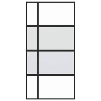 Berkfield Home Sliding Door Black 102.5x205 cm Tempered Glass & Aluminium
