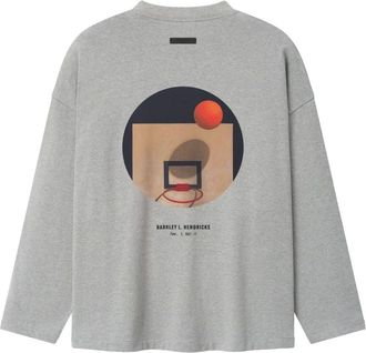 Fear of God x NBA X Barkley Hendricks Long Sleeve V-Neck T-Shirt Concrete Heather 125BH264702F
