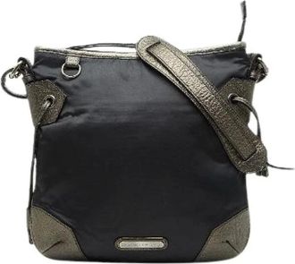 Burberry Pre-owned Cross Body Bags, female, Black, Size: ONE SIZE Pre-owned Nylon Leather Shoulder Bag