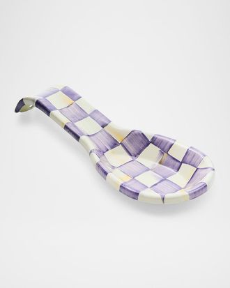 MacKenzie-Childs Violet Check Spoon Rest