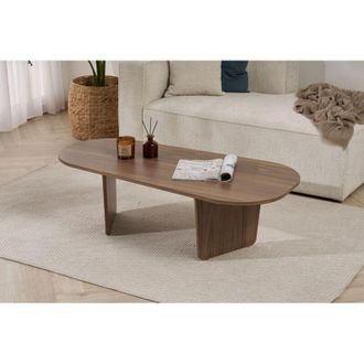 Dmora Mesa De Centro Dozza, Forma Ovalada, Material De Tablero Madera Noble, Color Tablero Marr&oacute;n, 130x65x40h Cm Nogal Marr&oacute;n