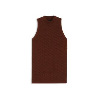 BOSS Knitted cotton top with micro-lace structure