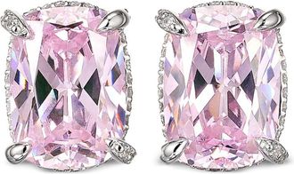 Anabela Chan 18kt white gold vermeil Wing diamond earrings - women - Lab-Grown Simulated Pink Sapphire/Lab-Grown Simulated White Diamond/18K Whit