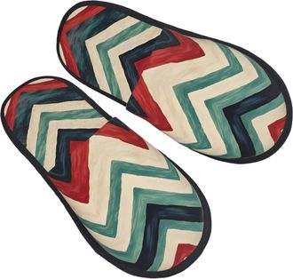 Generic Vintage Striped Ethnic Abstract Men Women Slippers Warm Shoes Slip On House Shoes For Winter Outdoor Indoor M