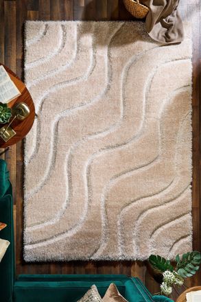 Origin Store Soft Carved Wave Cream in Natural | Size: 120 cm x 170 cm