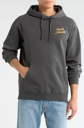 Roark Nomads Badge Cotton Fleece Hoodie in Onyx at Nordstrom, Size Xx-Large