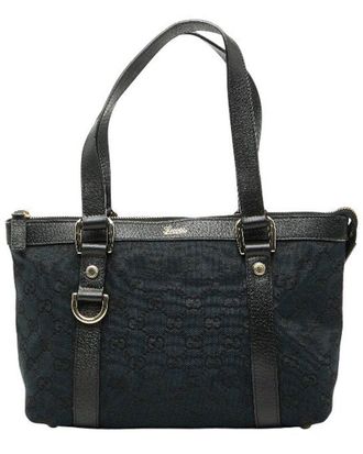 Gucci Black Gg Canvas Abbey Handbag (Authentic Pre-Loved)