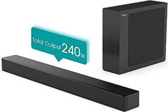 Hisense Soundbar HS2100 2.1 Subwoofer Wireless Potenza Totale 240 w Bluetooth - Nero
