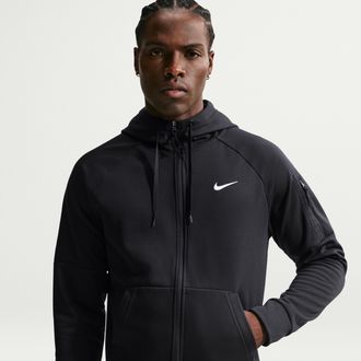 Nike Mens Nike Therma Therma-FIT Full-Zip Fitness Top in Black | DQ4830-010