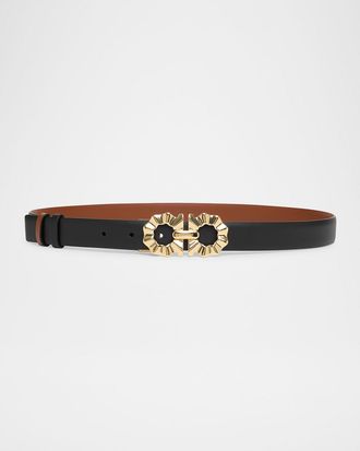 Ferragamo Donna Gancini Smooth Calfskin Leather Belt