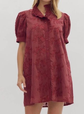 Entro Poppi Mini Dress In Burgundy