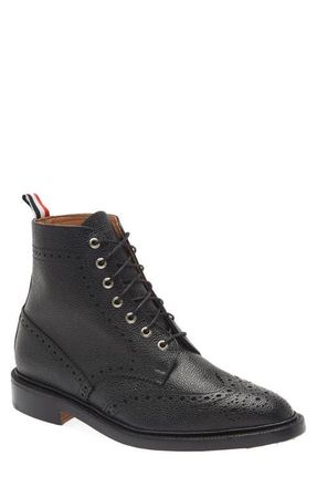 Thom Browne Classic Wingtip Lace-Up Boot in Black at Nordstrom, Size 7
