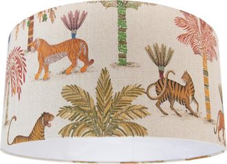 QAZQA Qazqa Pantalla De L&aacute;mpara De Tela Multicolor Con Estampado Animal
