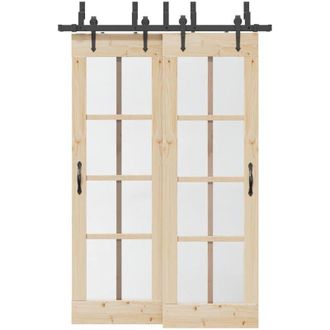 vidaXL Vidaxl - Kit De Herrajes Para Puertas Correderas Acero Negro 152,5 Cm