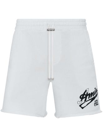 Amiri embroidered-logo cotton shorts - men - Cotton - XXXL - White
