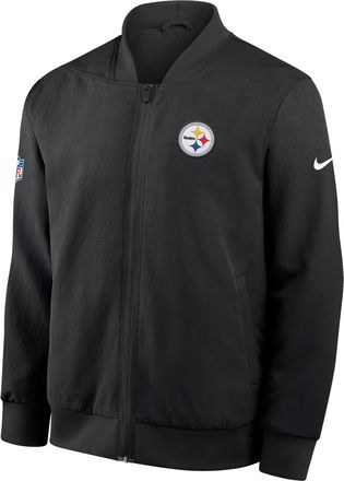 Nike Pittsburgh Steelers Sideline Nike Mens NFL Full-Zip Bomber Jacket in Black | 03AU00A7L-3N3