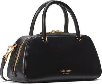 Kate Spade New York mini grace fine grain leather top handle bag in Black at Nordstrom