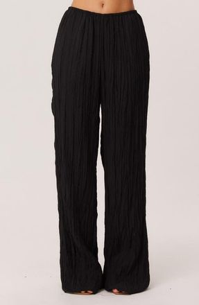 SNDYS Brandi Crinkle Wide Leg Pants in Black at Nordstrom, Size X-Small