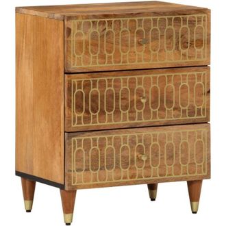 vidaXL Comodino 50x33x62 cm in Legno Massello di Mango Vidaxl