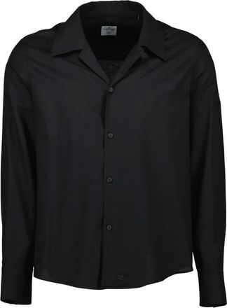 Courr&egrave;ges Casual Shirts, male, Black, Size: M Black Cotton Shirt AC