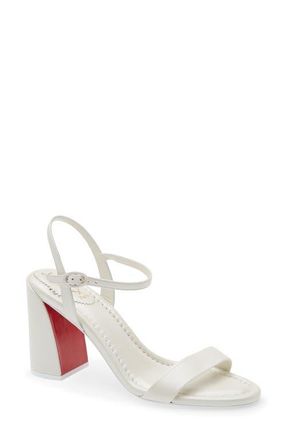 Christian Louboutin Miss Jane Sandal in W667 Bianco/Lin Snow at Nordstrom, Size 11.5Us