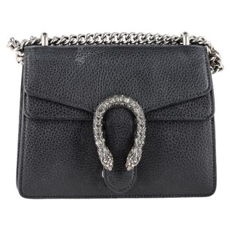 Gucci Gucci Mini Dionysus Schoudertas in Zwart Leer