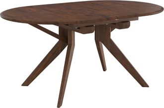 Rendez-Vous Déco Mesa extensible de madera maciza de hevea oscura 6 a 8 personas