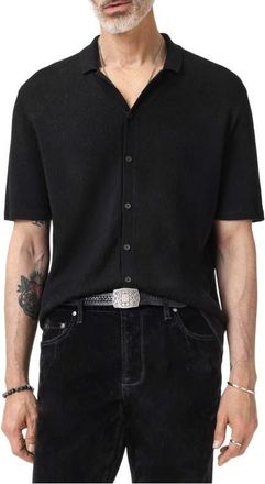 John Varvatos Arlon Paisley Sheen Camp Shirt in Black at Nordstrom, Size Xx-Large