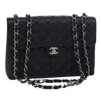 Chanel Pre-owned Leather chanel-bags - Dames - Pre-owned - Zwart - Maat: ONE Size Leer